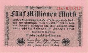 5 Millionen Mark 1923 ro.104b A